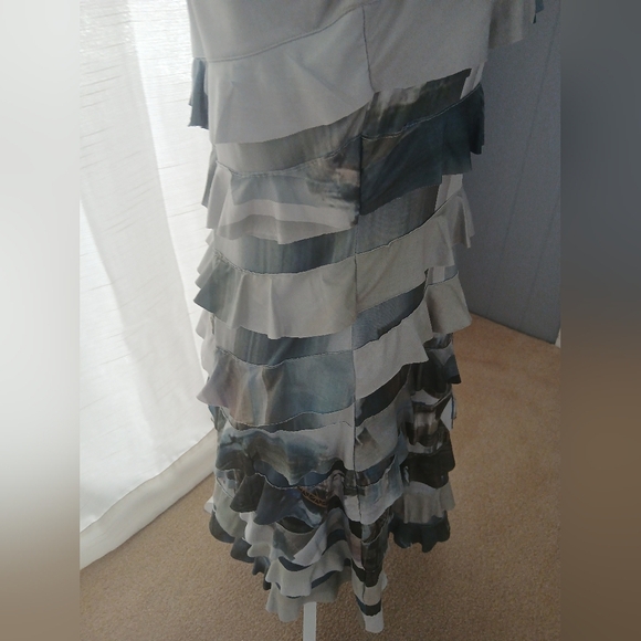 TANGO MANGO Smooth Stretch Ruffle Tiered Lace Print Tank Dress Sz M. FL - Picture 2 of 6